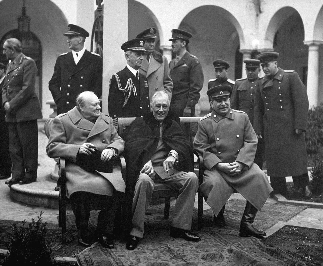 Churchill, Roosevelt e Stalin em Yalta